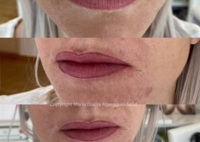 correzione del contorno labbra trucco semipermanente